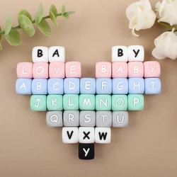 10Pc/lot Silicone Letters Beads 12MM Colorful English Alphabet Focal Beads Personalized Name KeyChain  Pen Jewelry Making