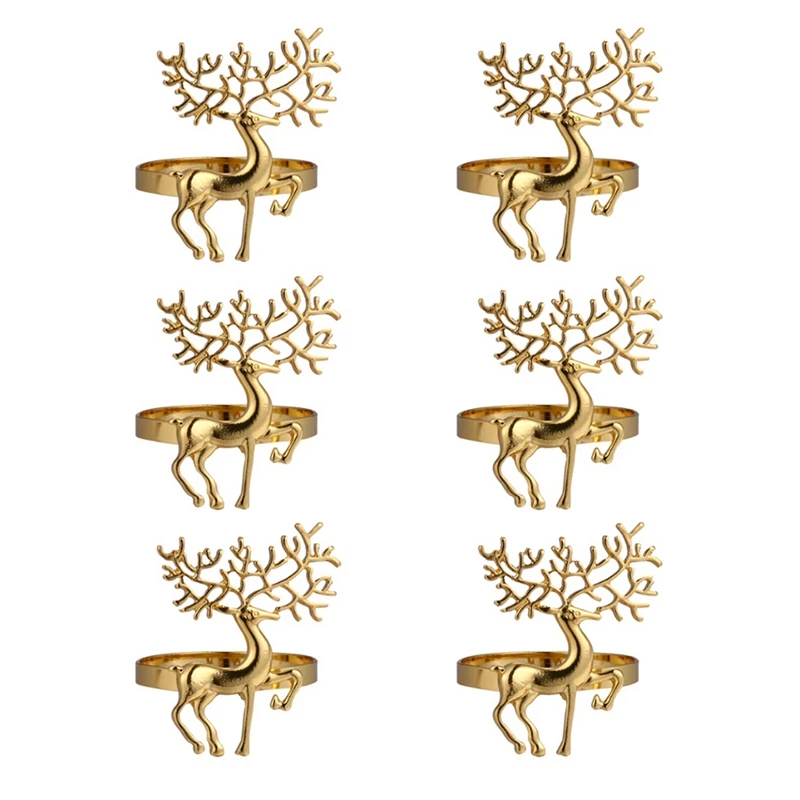 

Christmas Decorations Napkin Ring Durable Delicate Deer Napkin Ring Holder For Restaurant Christmas Party Dinner