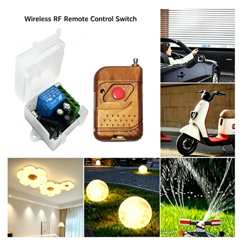 AC110V 220V 10A Relay Receiver Mini Module Remote Control 433Mhz Universal Gate Remote Control Switch for Gate LED Garage Door