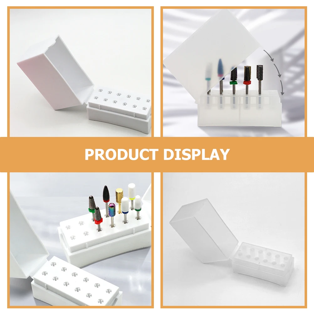 Boîte de rangement de forets, 2 pièces, organisateur de tête de meulage en plastique pour affichage d'outils de manucure, utilisation en Salon de Nail Art, forets à ongles