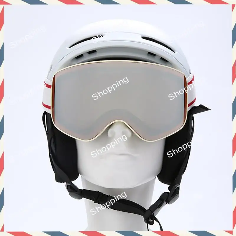 A44M Ski Snowboard Goggles For Men & Women Protection Anti-Fog Dual Lens Over-Glasses With Cylindrical Design