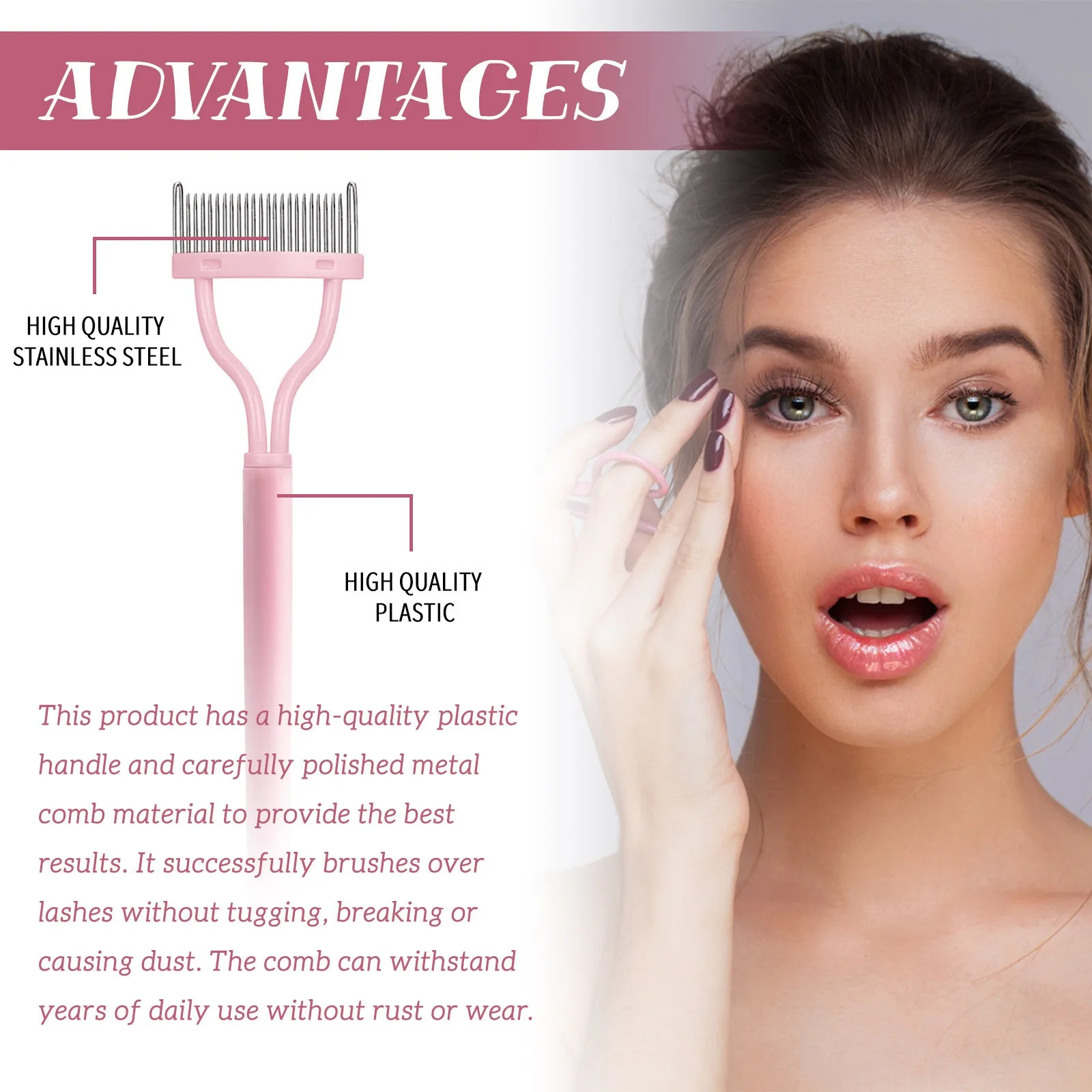 Eyelash Beauty Collapsible Separator Portable Eyelash Brush Comb Mascara Curl Eye Lash Stainless Steel Eyelash Combing Tools