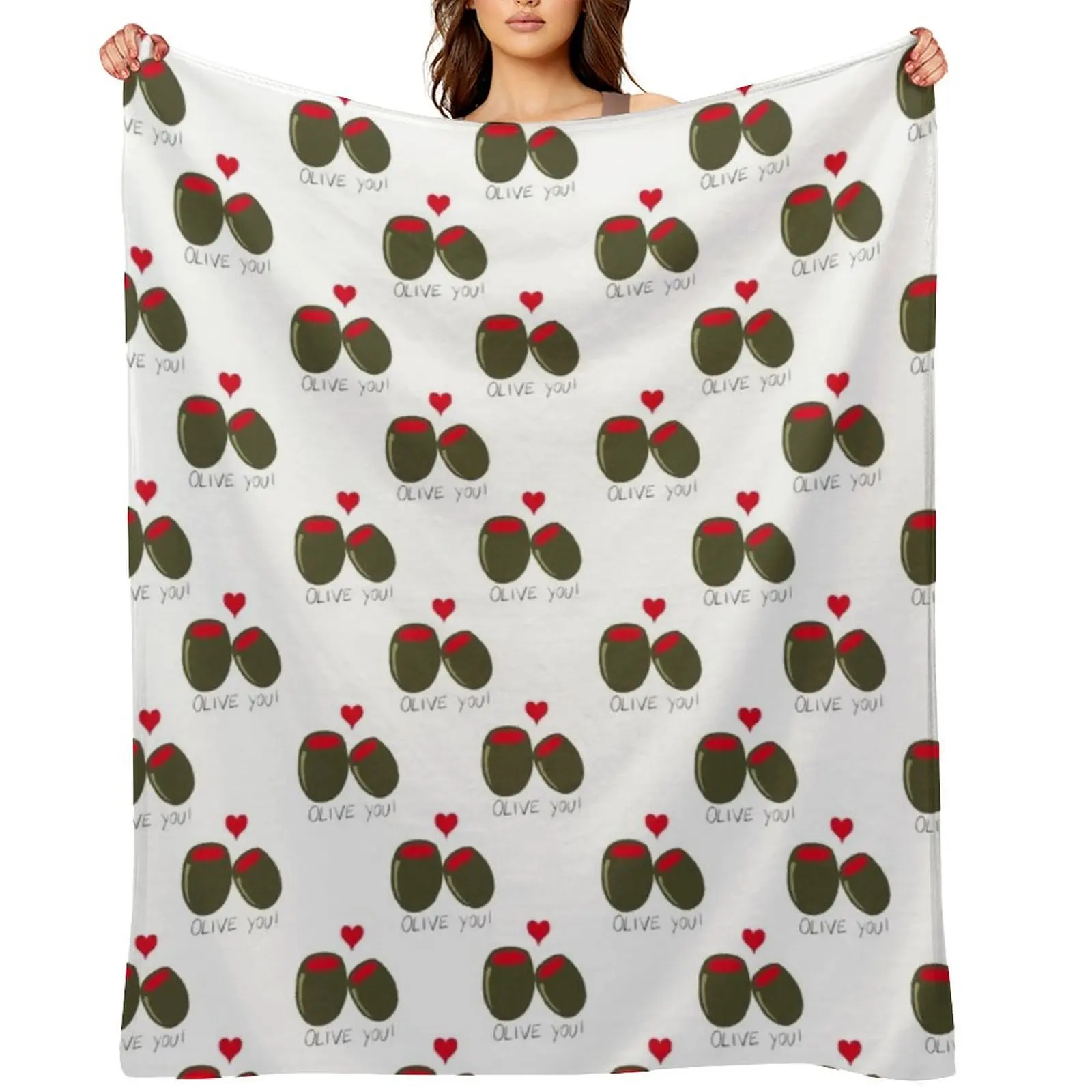 

Olive you Throw Blanket Soft Big Flannel Retros Bed Blankets