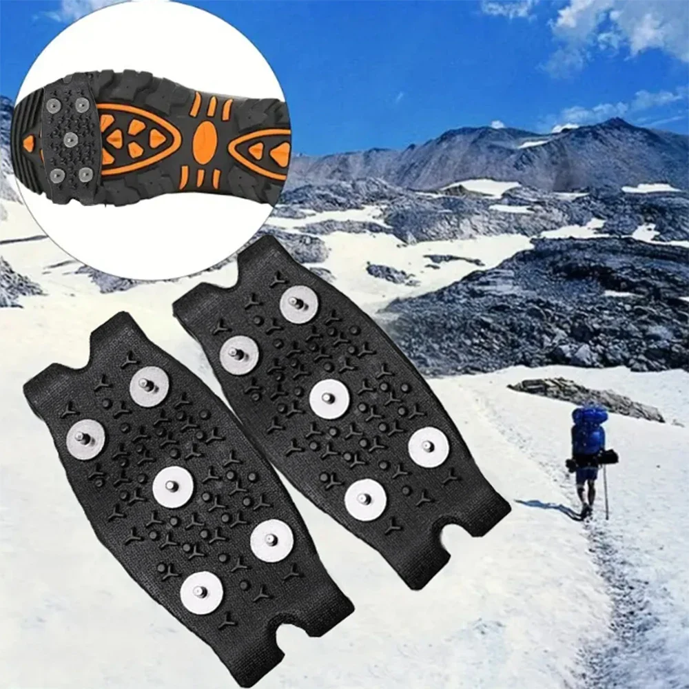 1/2 مجموعات - غطاء حذاء عالمي مضاد للانزلاق مع مخالب ثلج مضادة للانزلاق، مناسب للأحذية والأحذية، يمكن استخدامه على الجليد والثلج وما إلى ذلك