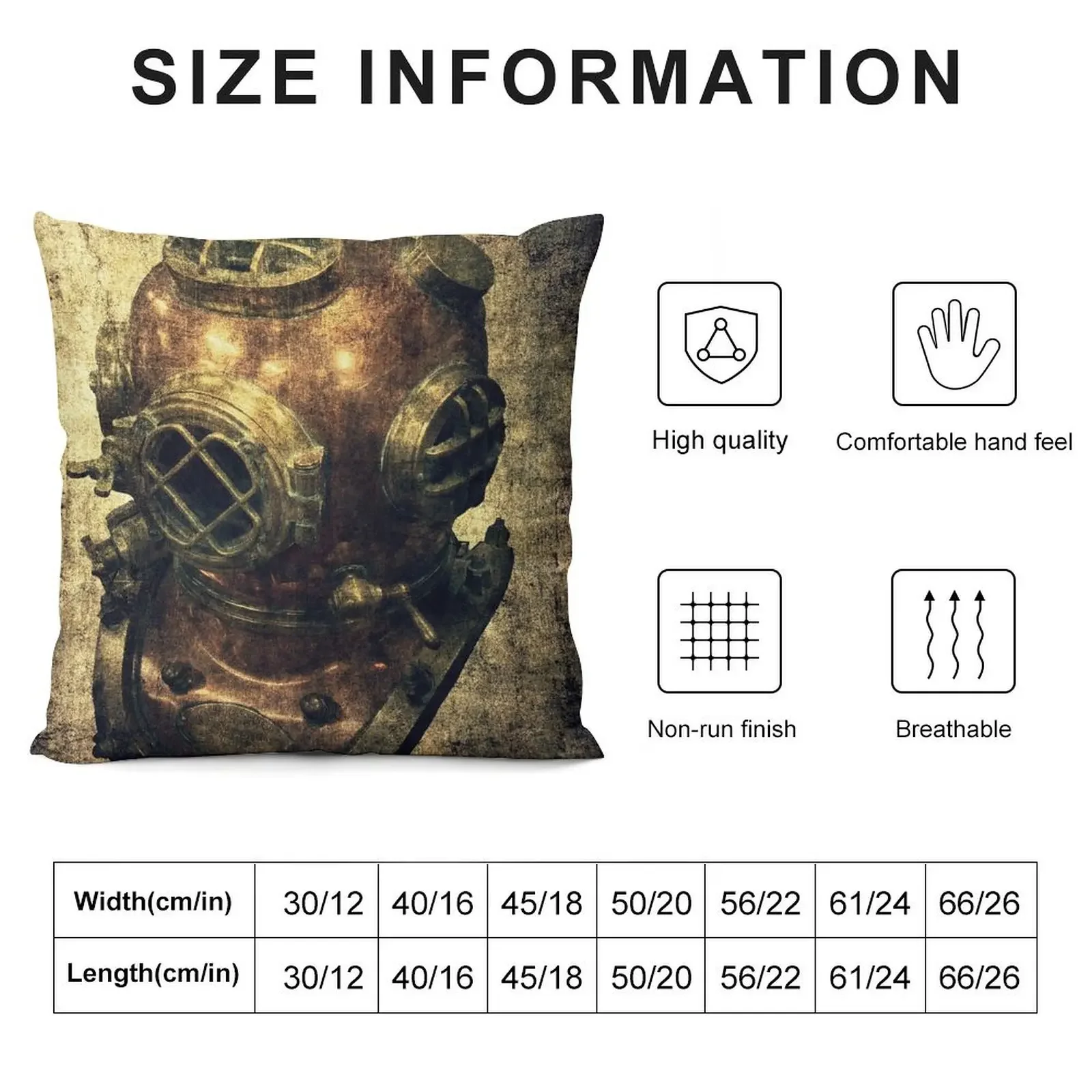 DEEP SEA DIVING HELMET GRUNGE Throw Pillow Throw Pillow Cushion Covers For Living Room Decorative Pillow Covers For Sofa