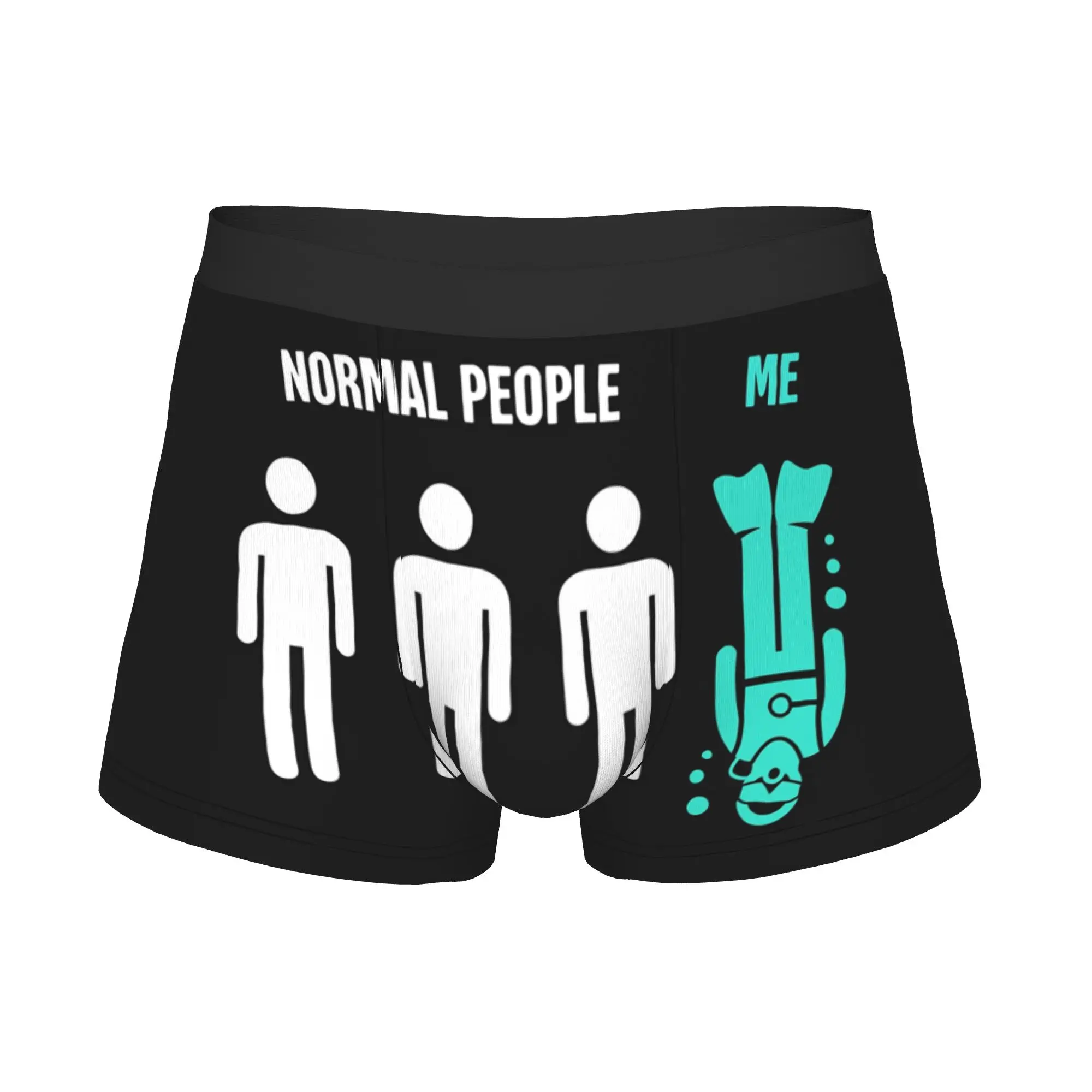 Normal People Scuba Diving Underwear Men Print Dive Divers Boxer Briefs Shorts Panties Breathable Underpants