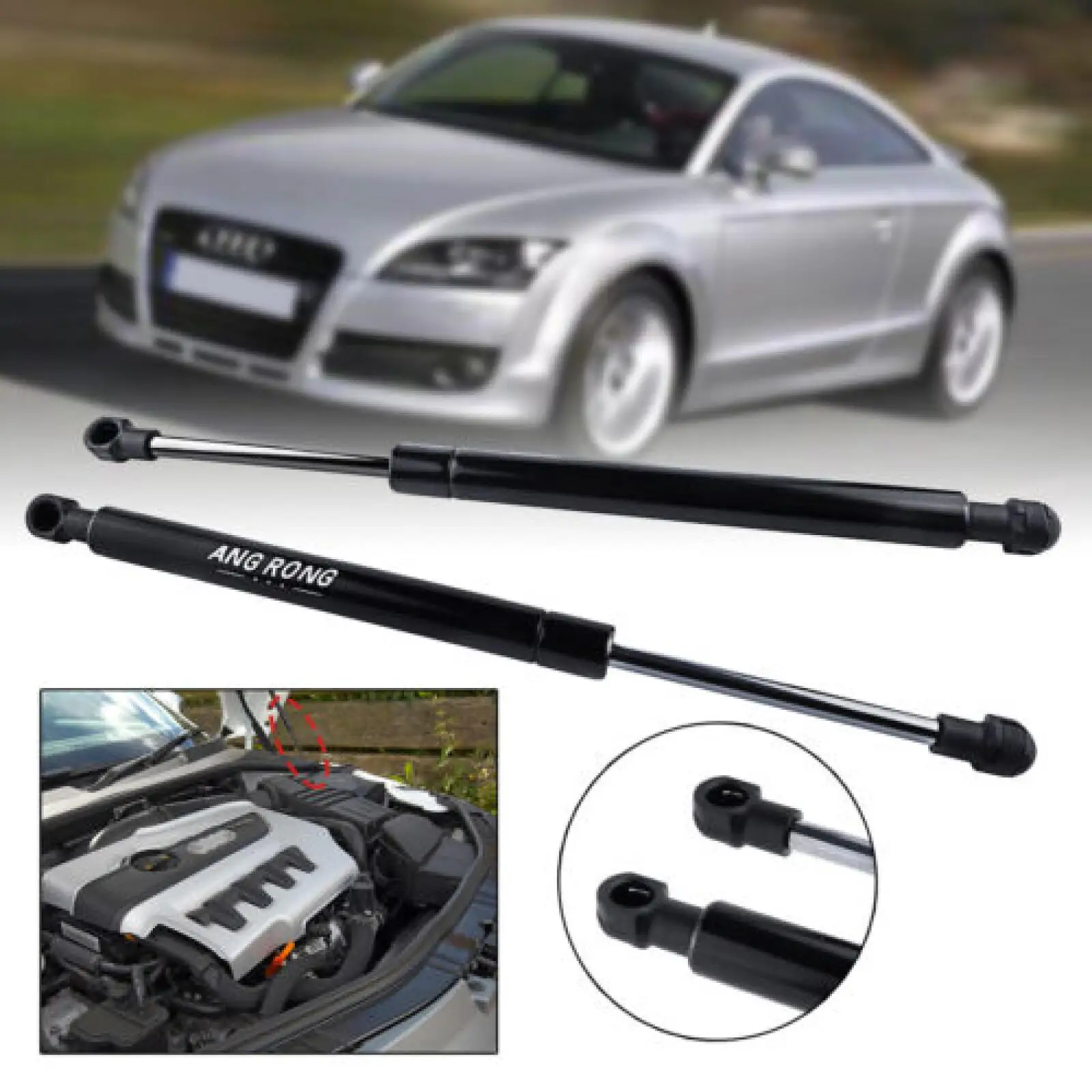 Front Bonnet Hood Gas Struts Lifter For 2006-2014 Audi TT Coupe 8J3 8J9 440N