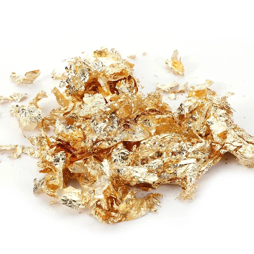 3g Shiny Gold Foil Schabin Flakes 24K Gold Silver Leaf Decorative Kitchen Supplies