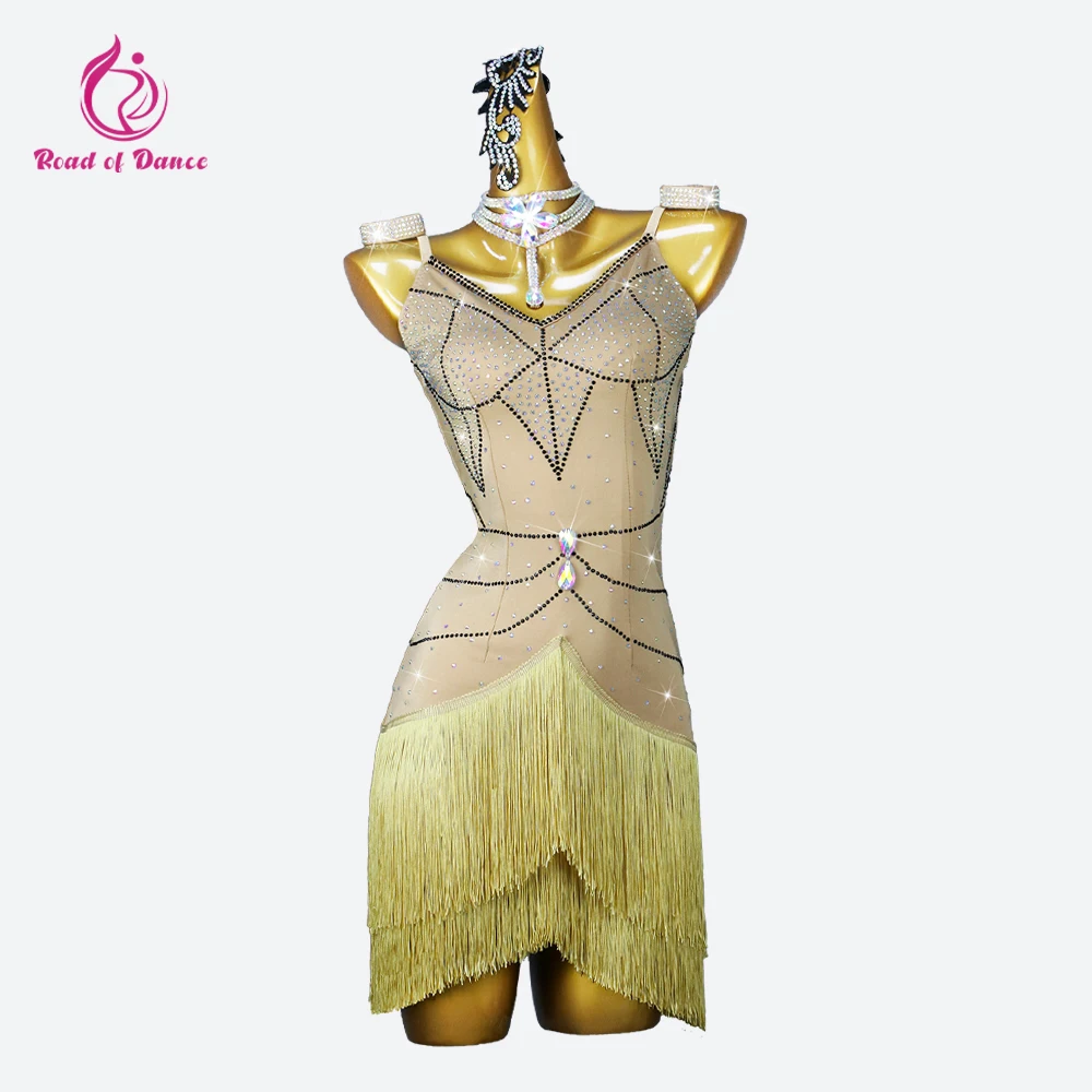 

Latin Dance Outfit Women Cabaret Party Dress Line Clothes Sexy Samba Fringe Costume American Competition Skirt Girl Evening Wear