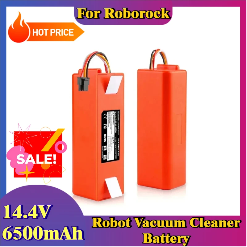 14.4 فولت 6500 مللي أمبير ل Roborock S6 S7 MaxV Q5 Q7 MAX جهاز آلي لتنظيف الأتربة استبدال البطارية