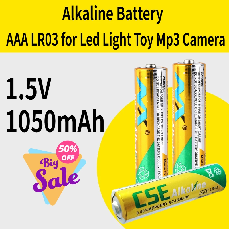 

10PCS 1.5V AAA LR03 Disposable Alkaline Battery for Led Light Toy Mp3 Camera Flash Razor CD Player Wireless Mouse Keyboard