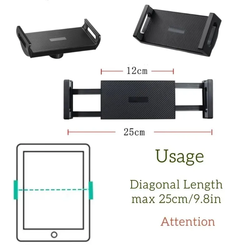 2pcs Tablet Stand Holder Clamp Clip Bracket Mount Replacement with 17mm Ball Joint Socket for IPad Pro Air Mini Galaxy Tab