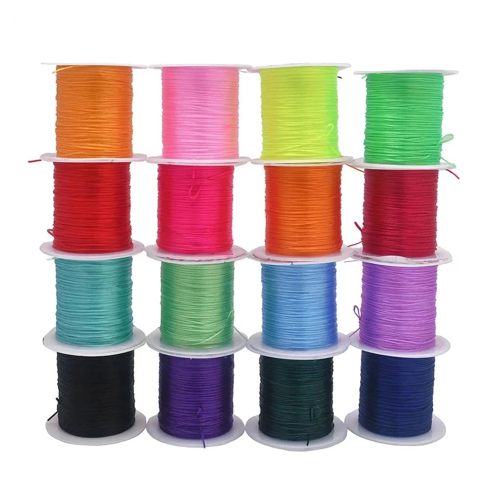 25 Roll 10 Meters Strong Elastic Beading Cord 0.8mm For Bracelets Stretch Thread String Necklace DIY Jewelry Making Cords Line