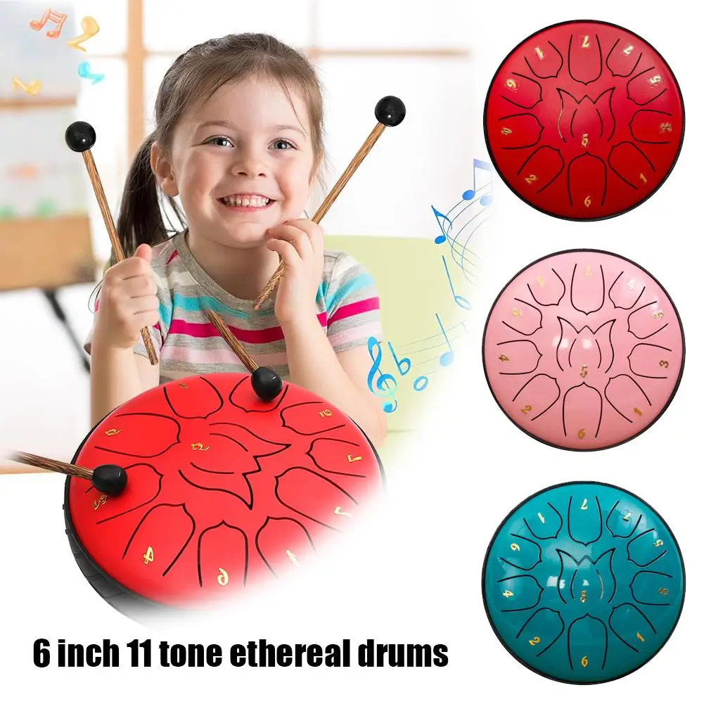 Educational Children's Music Enlightenment Drum Rainy Tongue Night Symphony Inches Outdoor Steel Hand Empty Drum Drum 6-12 T6V4