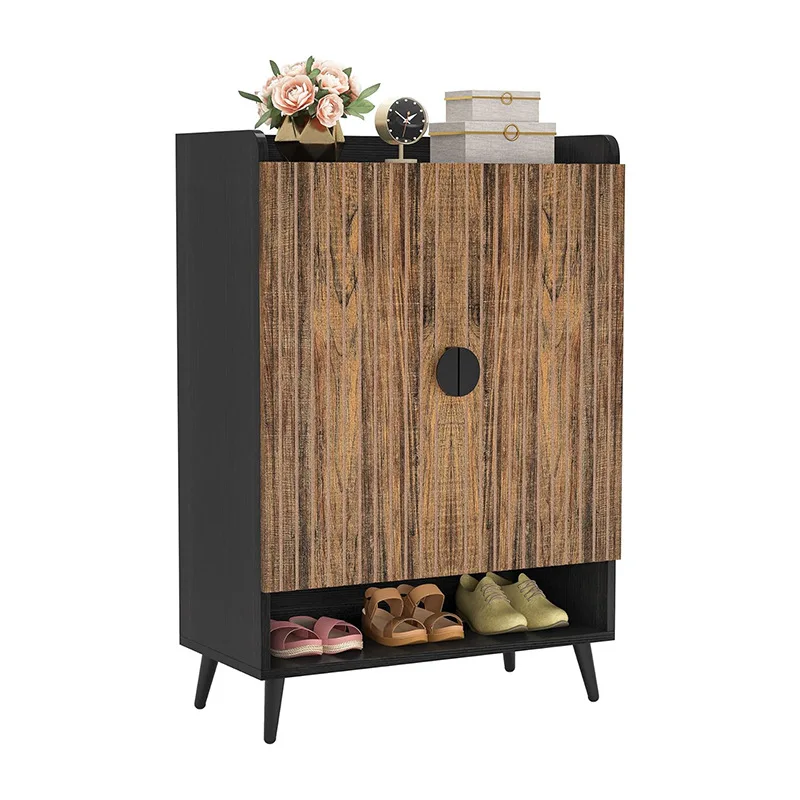 

#European Style Wood Design Shoe Cabinet Multi-layer Storage Entryway Shoe Rack