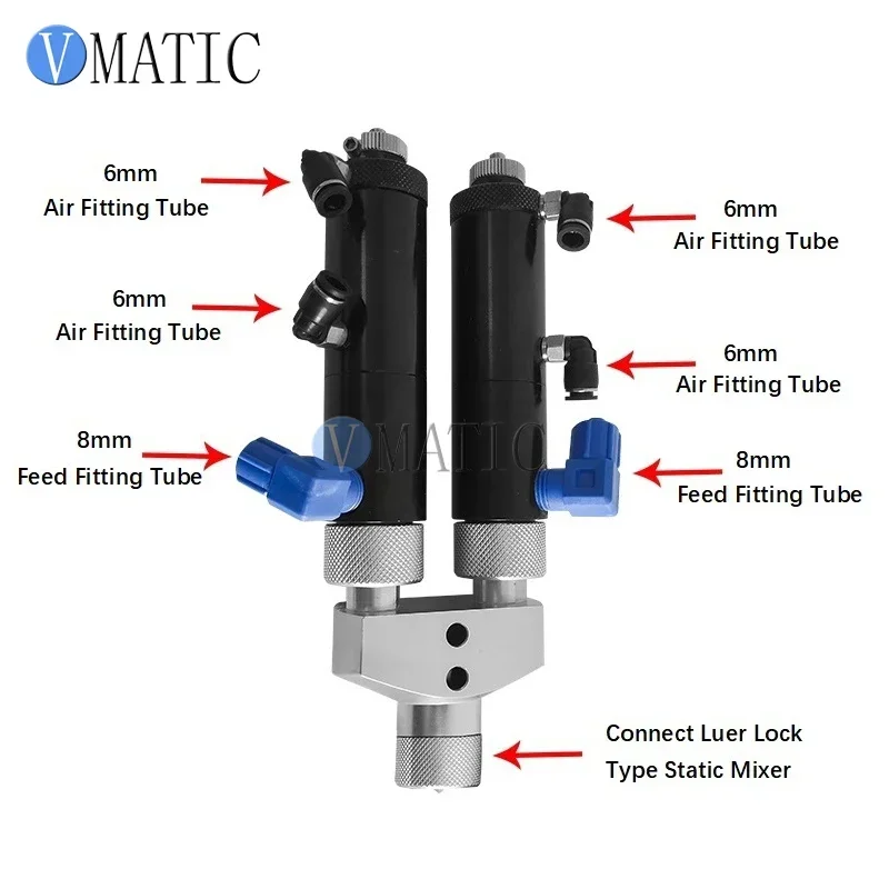 Free Shipping Big Flow Ab Glue Dispensing Double Action Ratio Rate 1:1 Diaphragm Valve