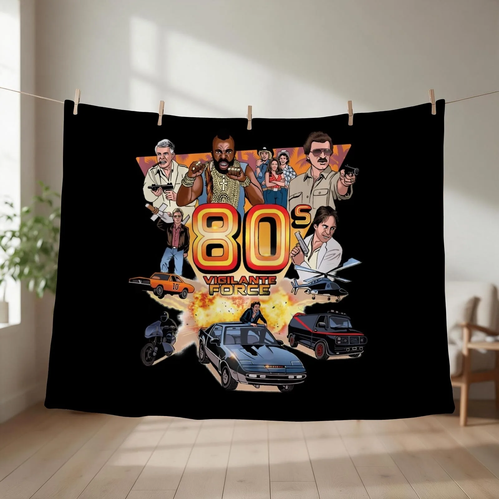 80_s Vigilante Force Classic Throw Blanket couch cozy soft plush fuzzy picnic outdoor blanket