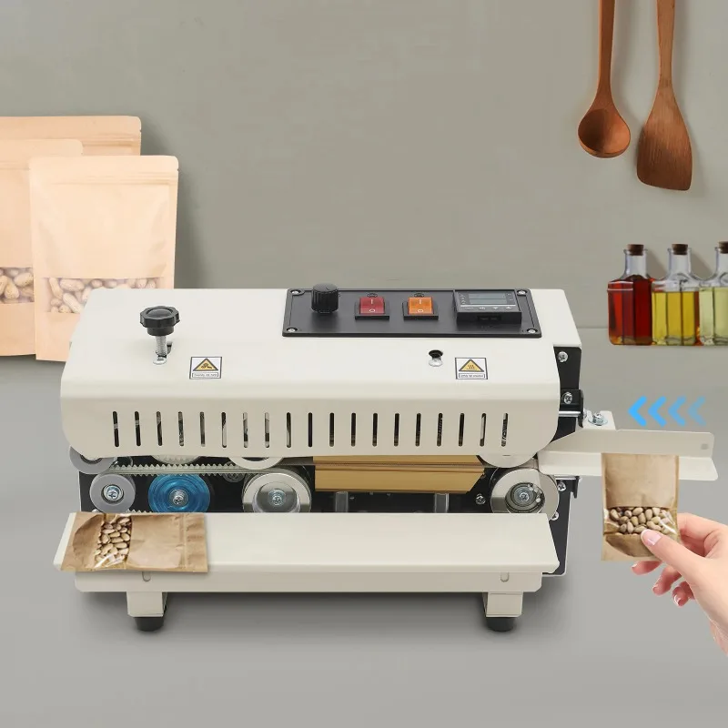 Automatic Continuous Sealing Machine Bag Band Heat Sealing Machine Adjustable Horizontal  Sealer for Plastic Vacuum