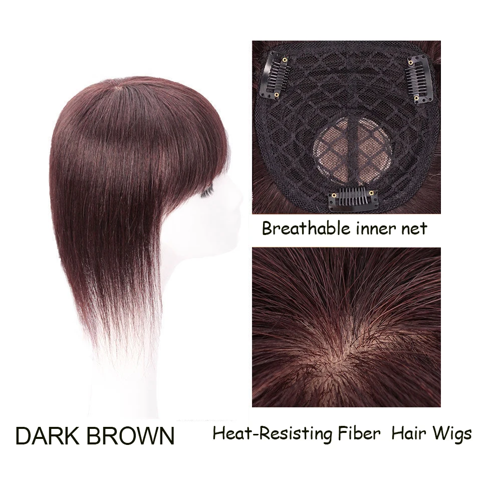 Synthetic 3D Bangs Invisible Seamless Head Hair Straight  Hair Air Bangs Head Overhead Natural Invisible Replacement Cover White