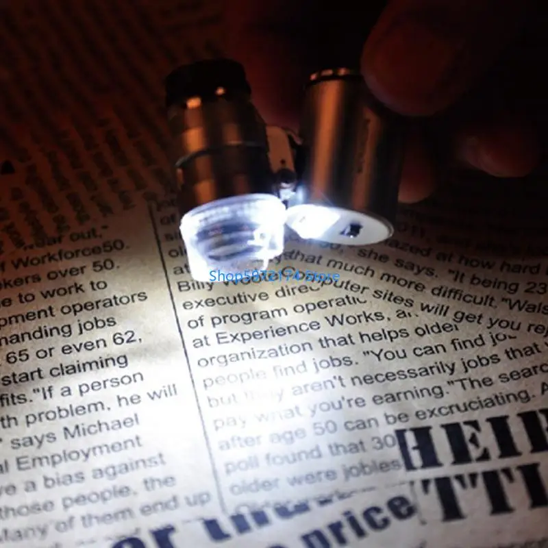 Y3NB Pocket Microscope with LED Lights 60X Magnification used for Observing