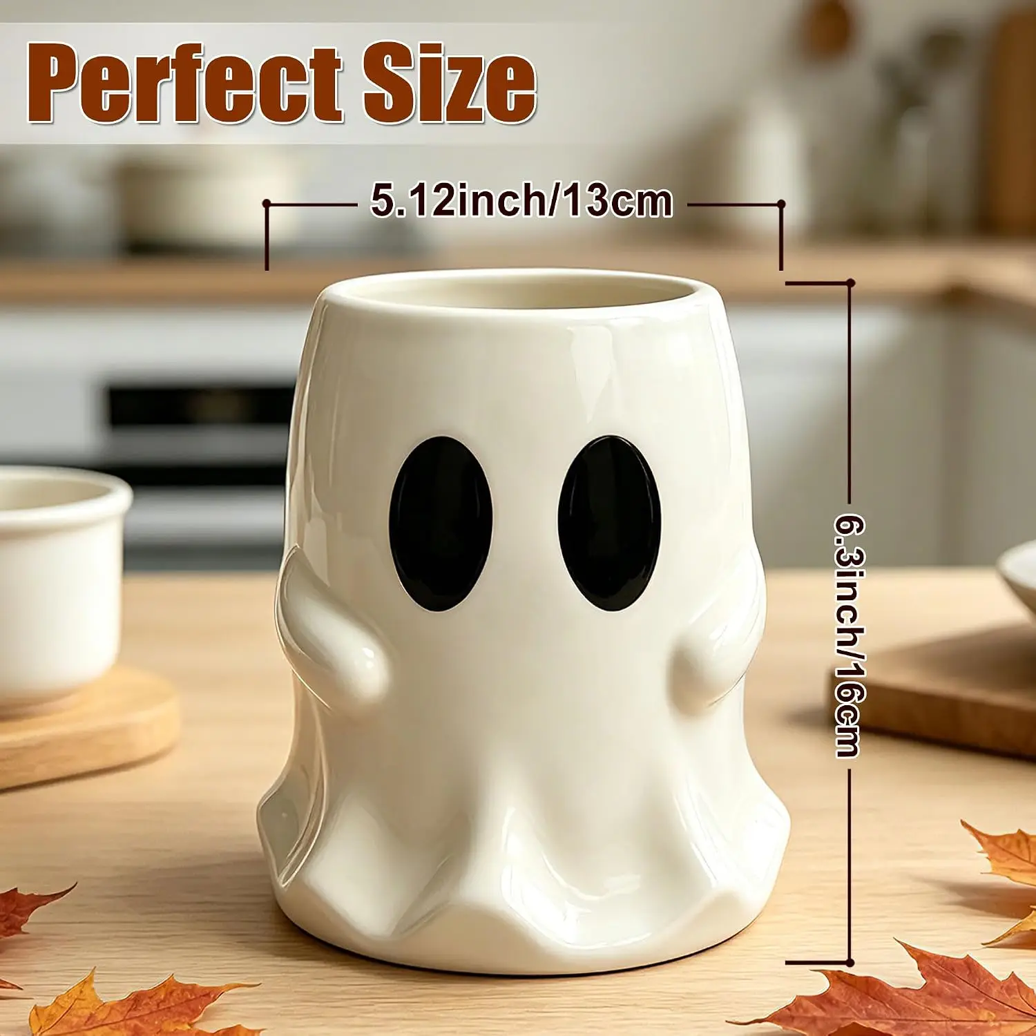 Halloween Kitchen Decor, Ceramic Halloween Ghost Utensil Holder