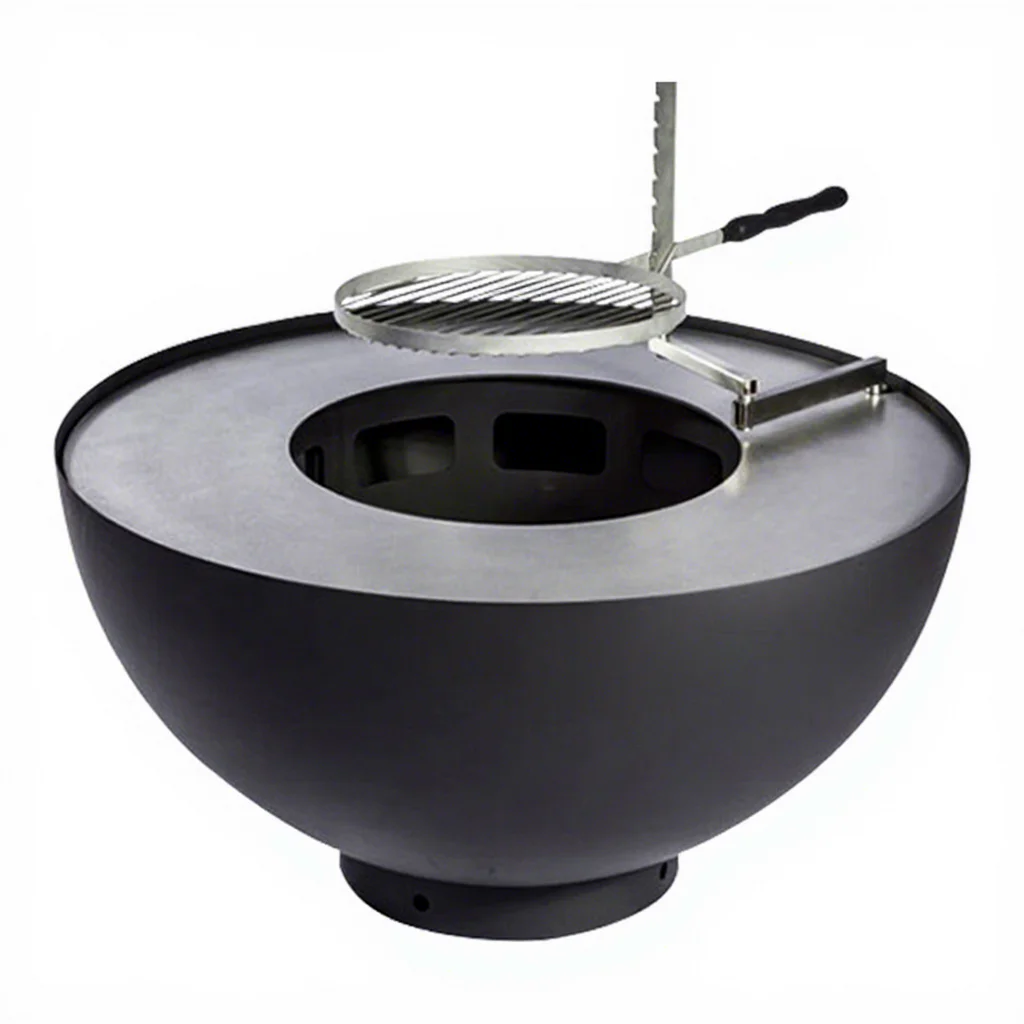 Modern Garden Corten Steel Fire Pit with Galvanized Steel BBQ Grill Barbecue Grill for Outdoor Kitchen