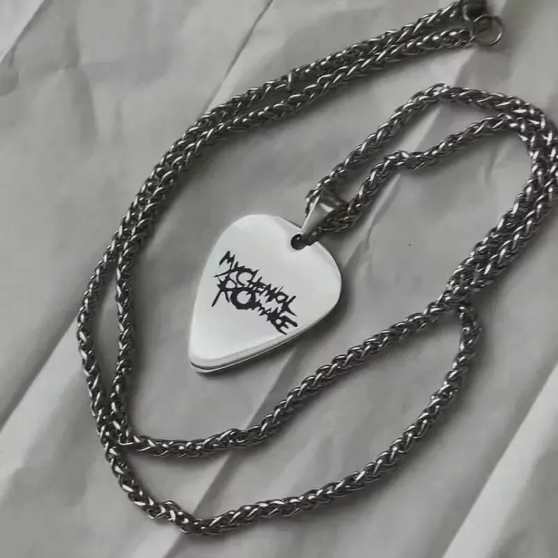 My Chemical Romance Cosplay Necklace Men Women Rock Band Guitar Pick Pendant Choker Jewelry Accessories Gifts