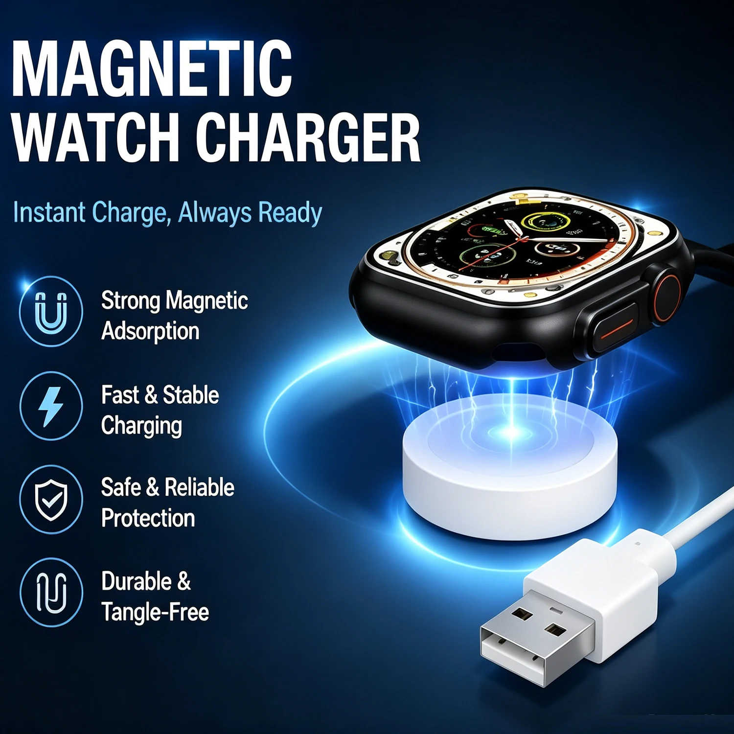 Portable Magnetic Charging Dock Universal for S8 M36 Plus TS7 TS8 DT300 X5 X8 X3 X1 Smart Watch Charger Adapter