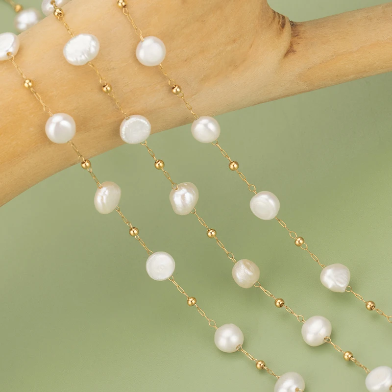 assoonas C323, Kette, Edelstahl, nickelfrei, Naturperle, handgefertigt, Schmuckzubehör, DIY Armband Halskette, 1m/Stück – Detail 6