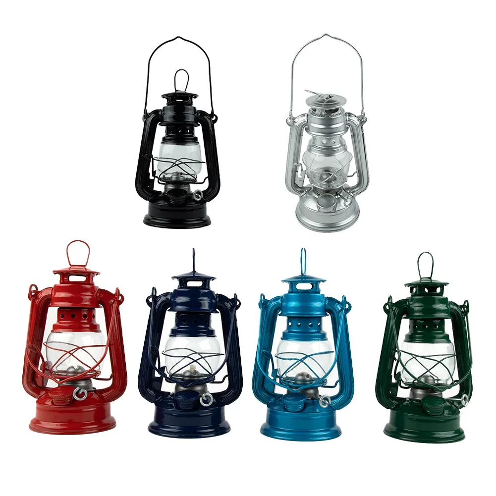 LED Camping Lantern Retro Style Petroleum Storm Lantern Metal Outdoor Lamp Multi-Specification Retro Luminous Kerosene Lantern