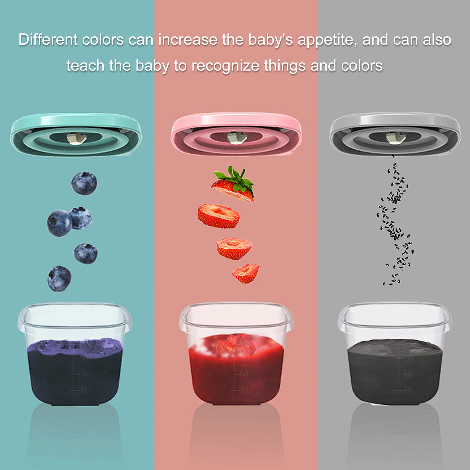 Set di scatole per alimenti per bambini da 6 pezzi Contenitore per alimenti per neonati a 6 scomparti Pp Tpe Vassoio portaoggetti in materiale siliconico Design con scanalatura profonda