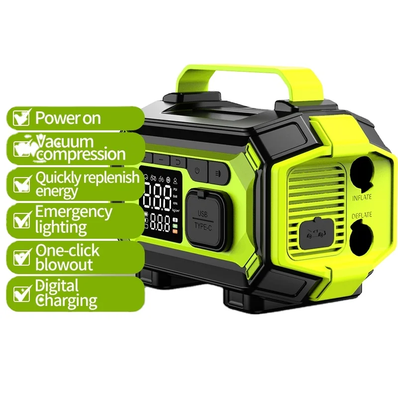 Emergency Start Power Supply Integrated New Multi-functional Portable Tire Pump Blower Suction Integrated With Charging Treasure