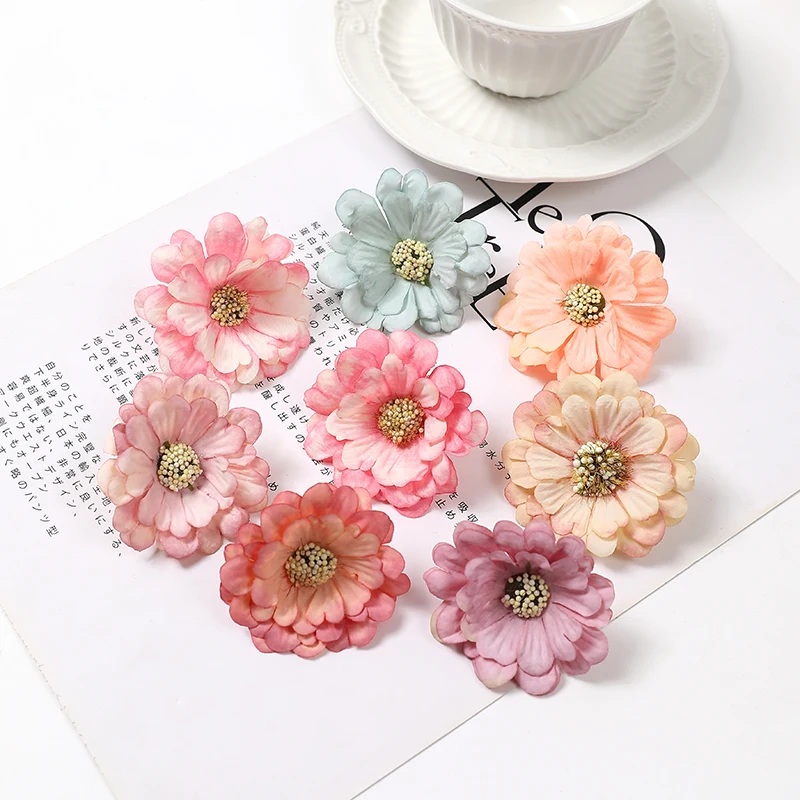 10Pcs Artificial Lotus Silk Flower Heads Home Decor DIY Garland Wedding Party Flower Wall Decoration Scrapbook Wreath Crafts
