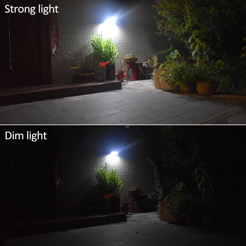 Luz con Sensor de movimiento de Radar para exteriores, luces solares impermeables de 60LED para seguridad, patio, valla, porche, lámpara de iluminación de pared