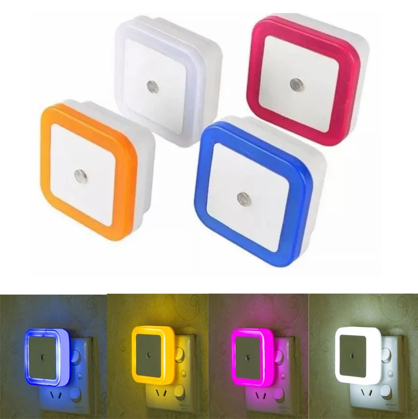 Auto Motion Sensor Night LED Light Automatic Lamp Indoor Hallway Bedroom Living Room Stair Lampu Tidur pink Blue White Lighting