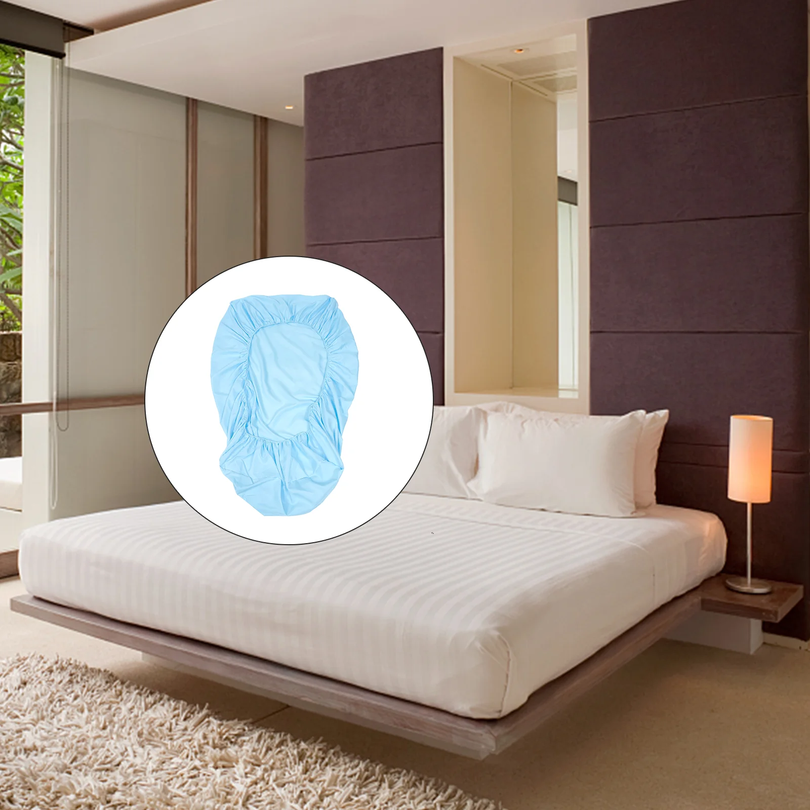 

Polyester Fitted Twin Mattress Cover Protective Pillowcases Fitted Sheet Elastic Home Hotel Bedding