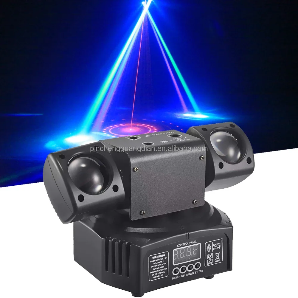 

Mini Affordable New 36W Rgbw 2 Arms Bee Eye Spider Moving Head Red Green Gobo Laser Strobe With Remote Control