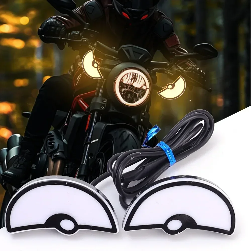 Motorcycle Monster Eyes Lights Night Safety License Plate Screw Light Universal Moto Decoration Light Signal Lamp Assemblies