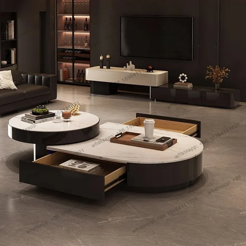 

Telescopic Coffee Table Living Room New Designer High End Side Table Drawer Storage Nordic Lounge Center Table Home Furniture