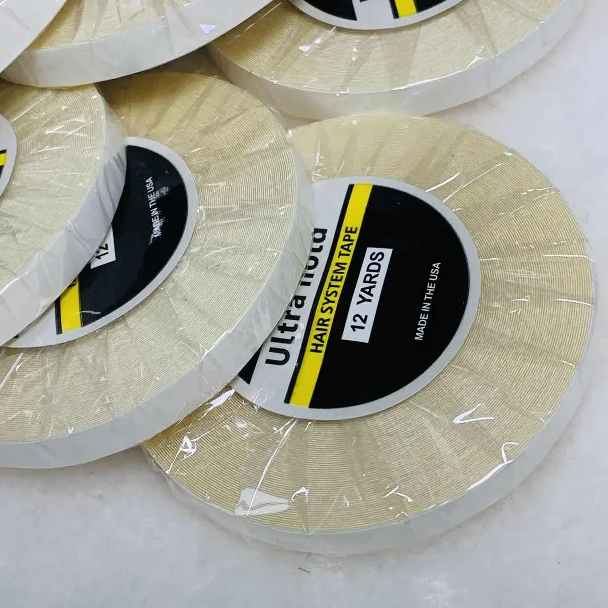 

Оптовая продажа, белая ультрафиксирующая двухсторонняя клейкая лента для наращивания волос/парик/кружевные парики, клейкая лента для парика, 12 ярдов