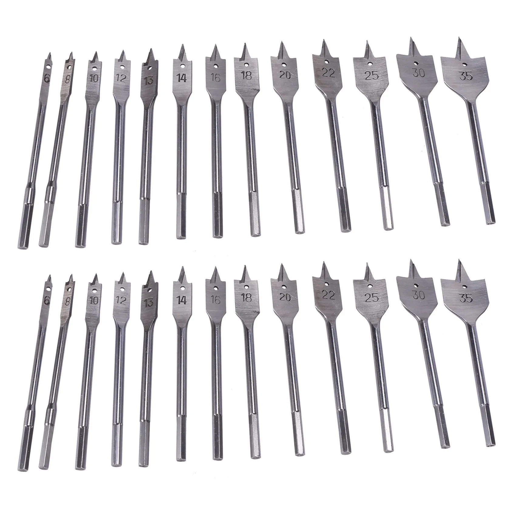 jeu-de-forets-a-pelle-plate-tforu-26pcs-kit-d'embouts-metalliques-a-tige-hexagonale-accessoires-pour-outils-de-travail-du-bois