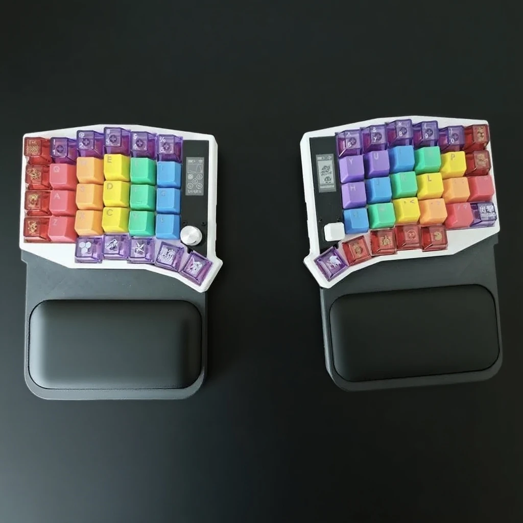 Sofle Keyboard Kit Wired 3D Printing Gaming Keyboard Custom VIA RGB Ergonomics Mechanical Keyboard with  Wrist Rest/knob/screen