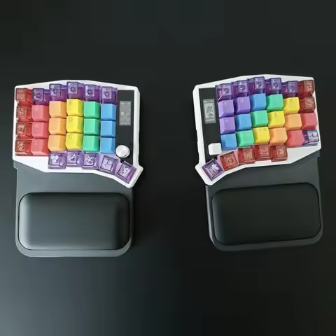 Sofle Keyboard Kit Wired 3D Printing Gaming Keyboard Custom VIA RGB Ergonomics Mechanical Keyboard with Wrist Rest/knob/screen