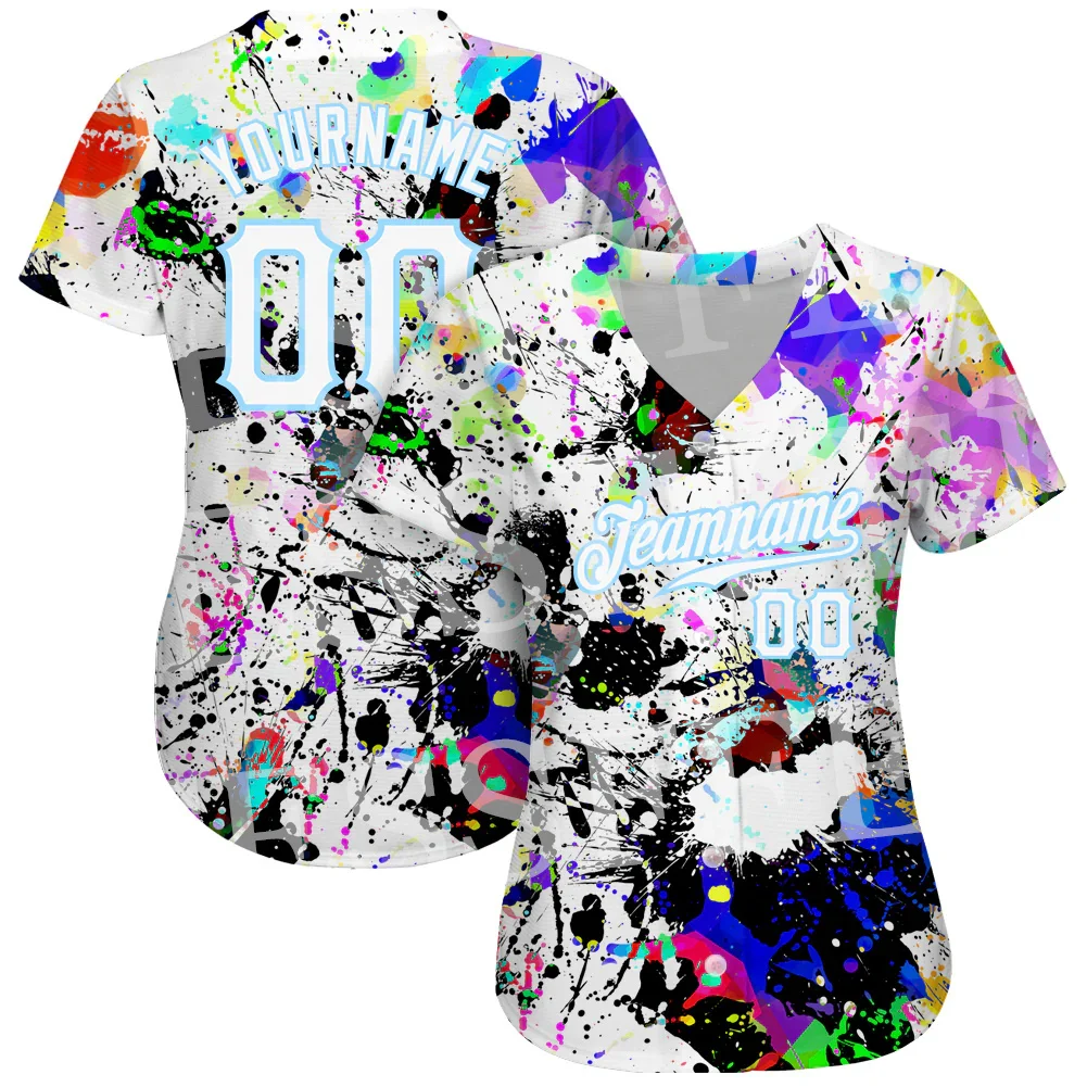 Custom Name Graffiti Gradient Colorful Skull 3DPrint Summer Harajuku Casual Women Girls Baseball Shirts Jersey Short Sleeves N16 image 5