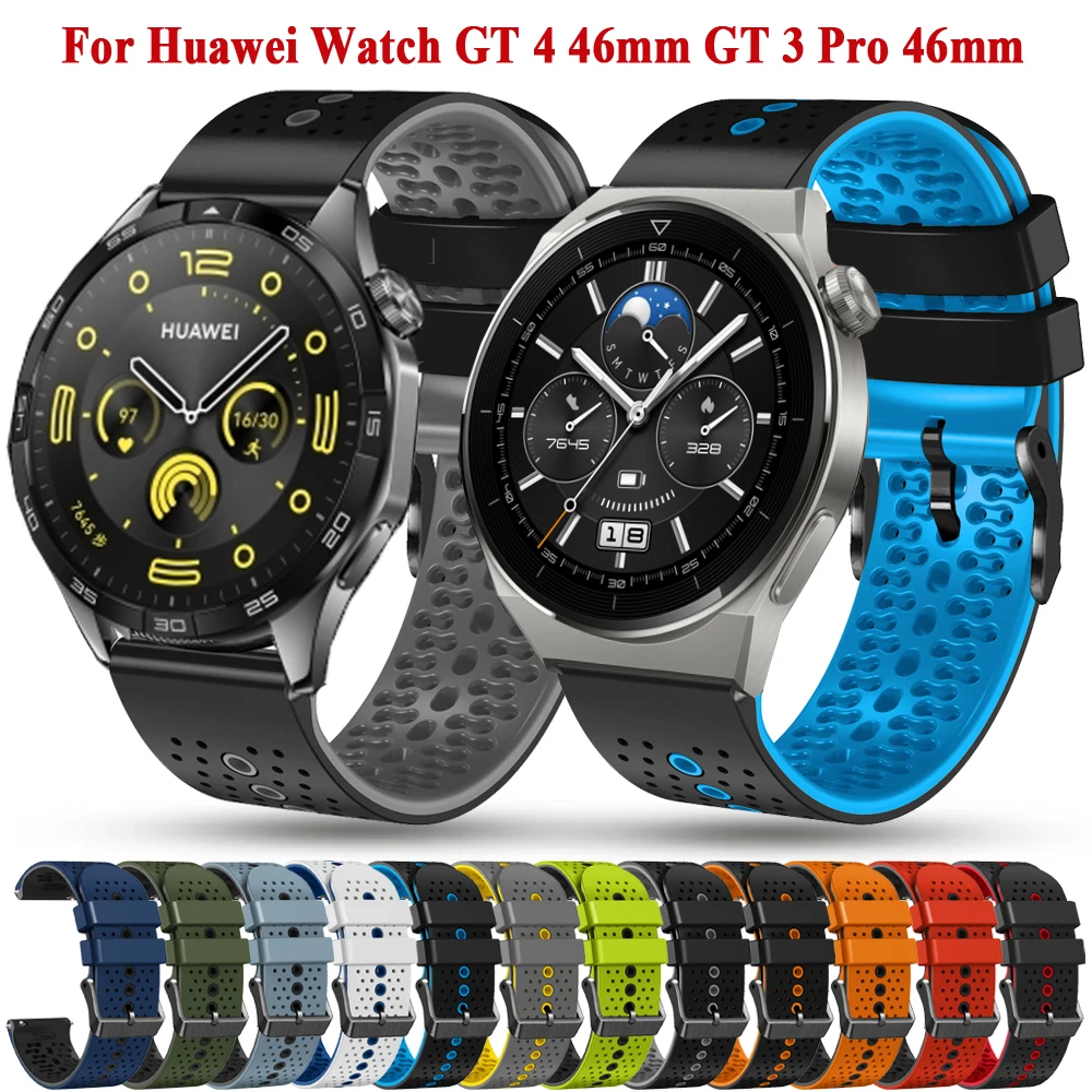 22mm Silicone Bracelet Strap For HUAWEI WATCH GT 4 46mm Wrist Band For GT4 GT 2 3 Pro 46mm Replacement Watchband Accessories