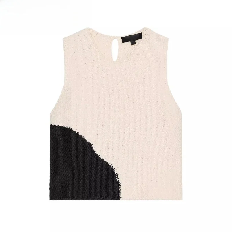 

Новое поступление лета, женский вязаный круглый жилет Ne с разрезом Ba, универсальный топ для поездок на работу, прямой крой, основание