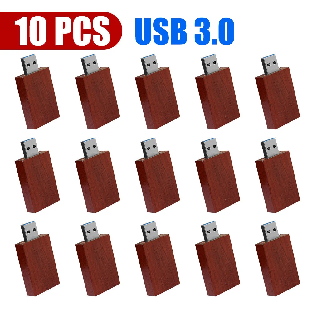 

10pcs/Lot Free Customizable LOGO 3.0 USB Flash Drive Wooden Pendrive 8GB 16GB 32GB 64GB 128GB cle usb Memory Stick Wedding Gift