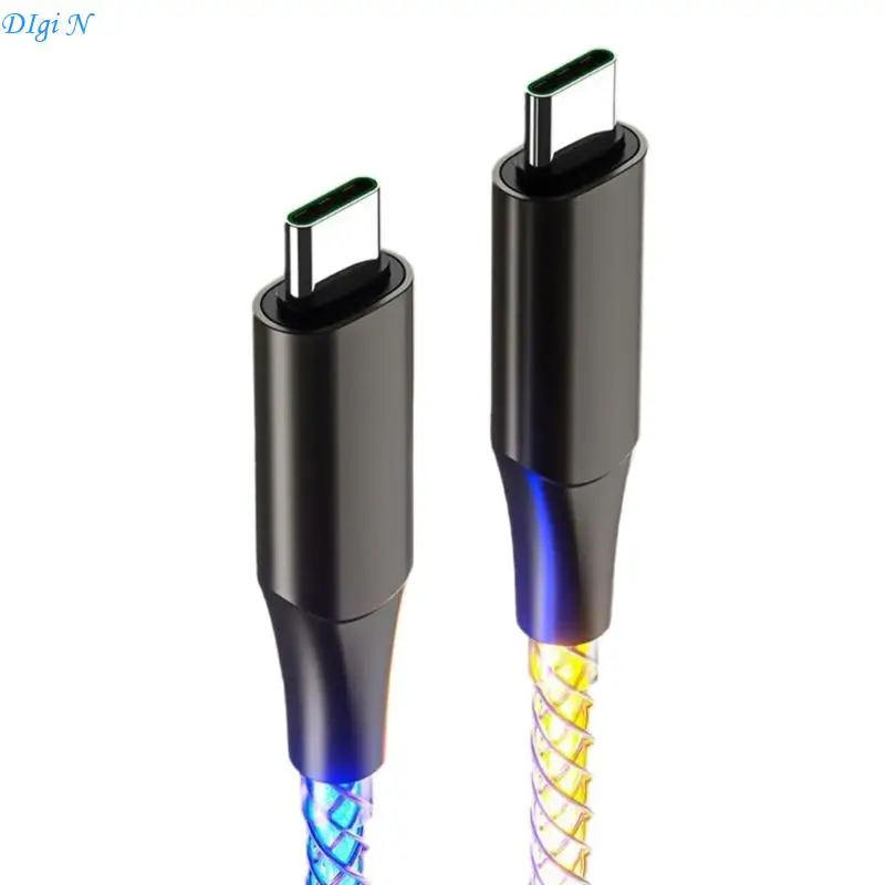 

60W Rapid Charging Cord RGBs Dynamic Lights USB C Aluminum Housing 1M Length R2LB