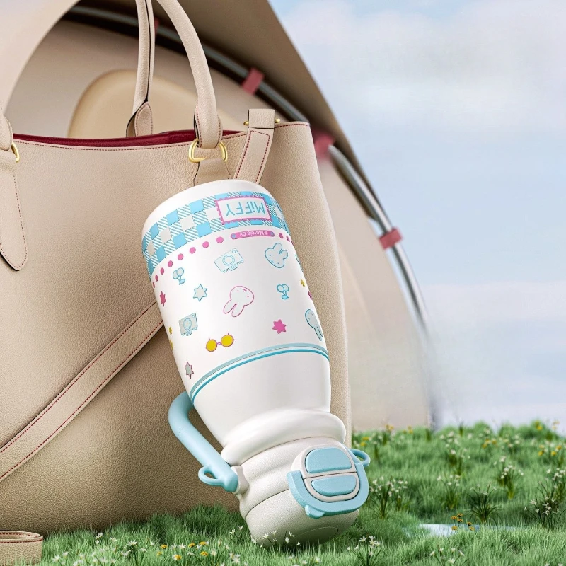 Miffy Kawaii Anime Good Looks Double Drink New Style Thermos Cup Portable Water Cup Lunch Box Cute Fashion Exquisite Cute