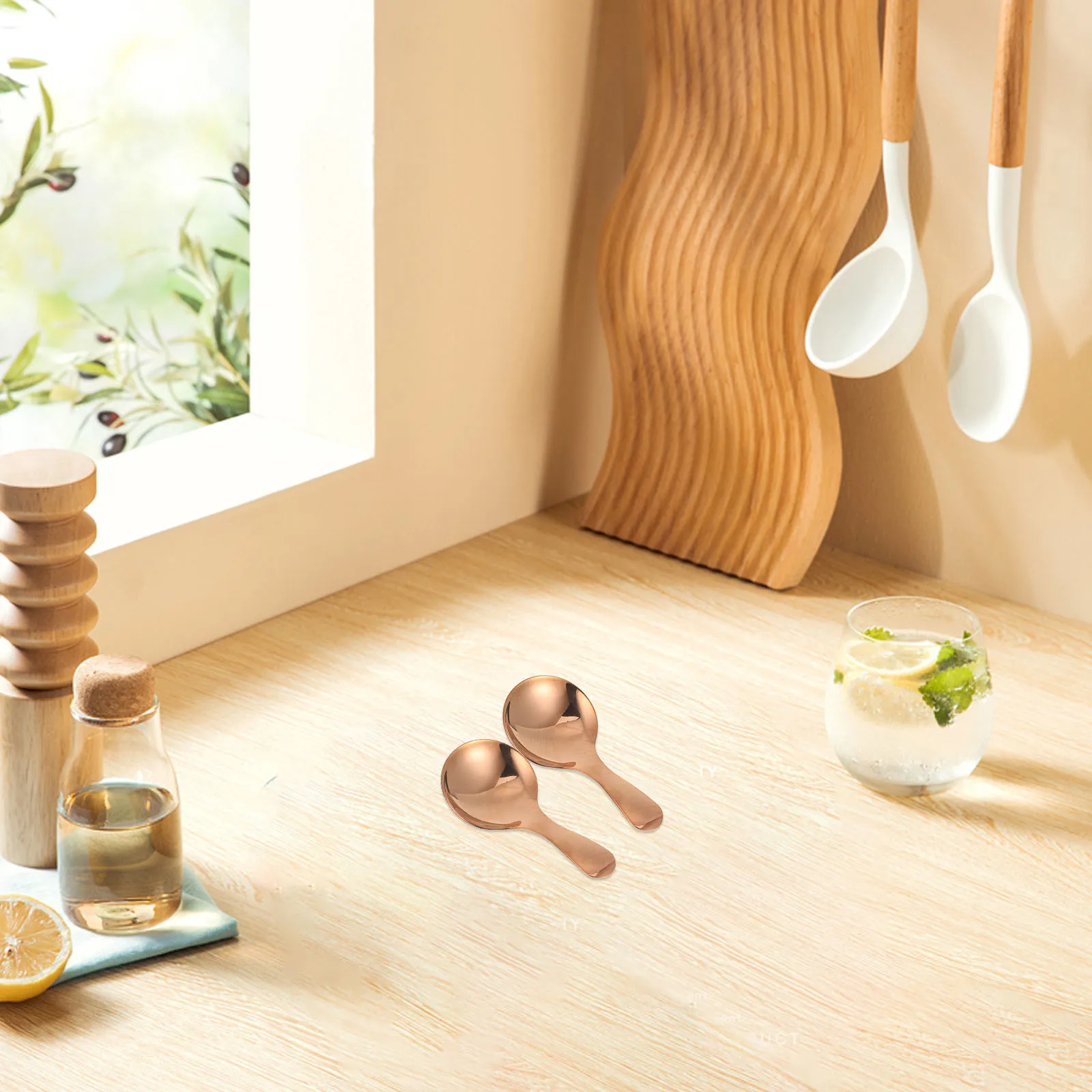 

5Pcs Mini Stainless Steel Spoons Short Handle for Sugar Salt Coffee Tea Dessert Condiments Kitchen Scooper Mini Scooper